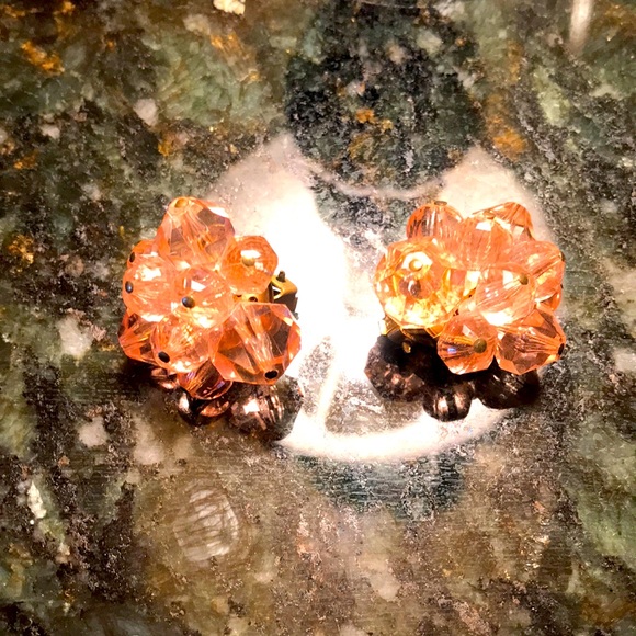 Vintage west german crystal earings - Picture 2 of 4